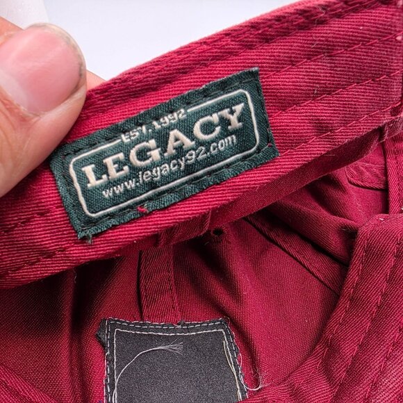 Legacy 92 Mantoloking Adjustable Red Baseball Cap Embroidered Whale Logo Hat - Picture 6 of 9